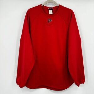 Majestic Athletic Red Pullover Baseball Training Top Mens Large Senators